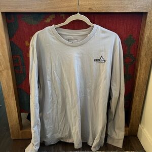Adidas Men's Light Gray Long Sleeve Tee
